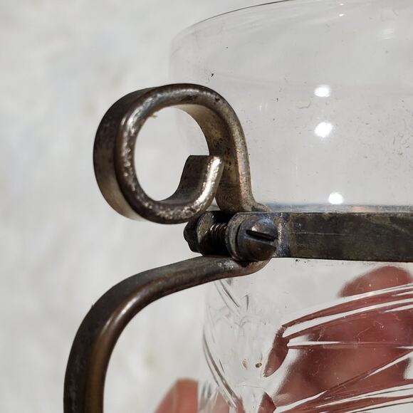 Vintage Etched Syrup Pitcher With Metal Handle - Picture 8 of 8